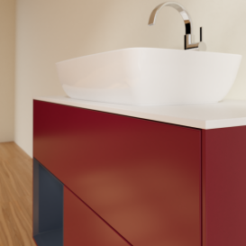 Тумба под раковину Villeroy & Boch Finion 100х50,1 см с подсветкой МДФ пион матовый лак/стекло белое матовое G771HGHB