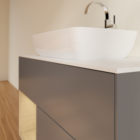 Тумба под раковину Villeroy & Boch Finion 100х50,1 см с подсветкой МДФ антрацит матовый лак/стекло белое матовое G771PCGK