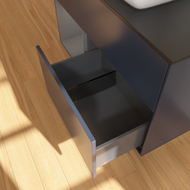 Тумба под раковину Villeroy & Boch Finion 100х50,1 см с подсветкой МДФ темно-синий матовый лак/стекло черное матовое G772GKHG