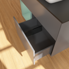 Тумба под раковину Villeroy & Boch Finion 100х50,1 см с подсветкой МДФ антрацит матовый лак/стекло черное матовое G772GMGK