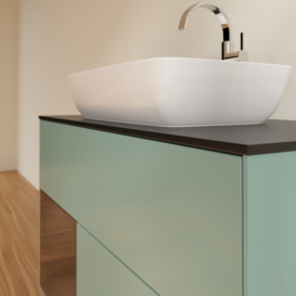 Тумба под раковину Villeroy & Boch Finion 100х50,1 см с подсветкой МДФ оливковый матовый лак/стекло черное матовое G772GNGM