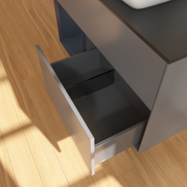 Тумба под раковину Villeroy & Boch Finion 100х50,1 см с подсветкой МДФ антрацит матовый лак/стекло черное матовое G772HGGK