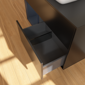 Тумба под раковину Villeroy & Boch Finion 100х50,1 см с подсветкой МДФ черный матовый лак/стекло черное матовое G772HGPD