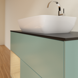 Тумба под раковину Villeroy & Boch Finion 100х50,1 см с подсветкой МДФ оливковый матовый лак/стекло черное матовое G772PCGM