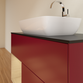 Тумба под раковину Villeroy & Boch Finion 100х50,1 см с подсветкой МДФ пион матовый лак/стекло черное матовое G772PCHB