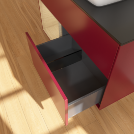 Тумба под раковину Villeroy & Boch Finion 100х50,1 см с подсветкой МДФ пион матовый лак/стекло черное матовое G772PCHB