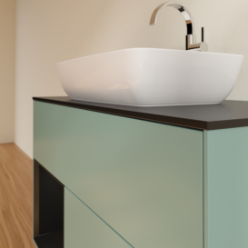 Тумба под раковину Villeroy & Boch Finion 100х50,1 см с подсветкой МДФ оливковый матовый лак/стекло черное матовое G772PDGM