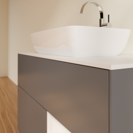 Тумба под раковину Villeroy & Boch Finion 100х50,1 см с подсветкой МДФ антрацит матовый лак/стекло белое матовое F781GFGK