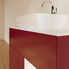 Тумба під раковину Villeroy & Boch Finion 100х50,1 см з підсвічуванням МДФ півонія матовий лак/скло біле матове F781GFHB