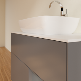 Тумба под раковину Villeroy & Boch Finion 100х50,1 см с подсветкой МДФ антрацит матовый лак/стекло белое матовое F781GKGK