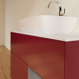 Тумба под раковину Villeroy & Boch Finion 100х50,1 см с подсветкой МДФ пион матовый лак/стекло белое матовое F781GKHB