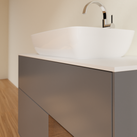 Тумба под раковину Villeroy & Boch Finion 100х50,1 см с подсветкой МДФ антрацит матовый лак/стекло белое матовое F781GNGK