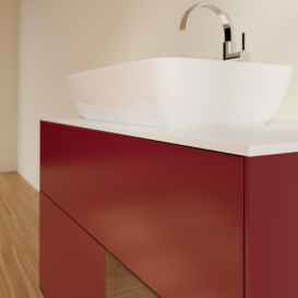 Тумба под раковину Villeroy & Boch Finion 100х50,1 см с подсветкой МДФ пион матовый лак/стекло белое матовое F781GNHB