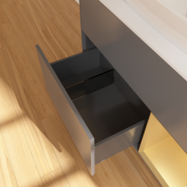 Тумба под раковину Villeroy & Boch Finion 100х50,1 см с подсветкой МДФ антрацит матовый лак/стекло белое матовое F781HFGK