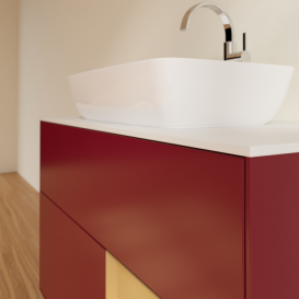 Тумба под раковину Villeroy & Boch Finion 100х50,1 см с подсветкой МДФ пион матовый лак/стекло белое матовое F781HFHB