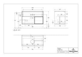 Тумба под раковину Villeroy & Boch Finion 100х50,1 см с подсветкой МДФ пион матовый лак/стекло белое матовое F781HFHB