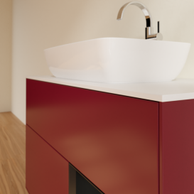 Тумба под раковину Villeroy & Boch Finion 100х50,1 см с подсветкой МДФ пион матовый лак/стекло белое матовое F781PDHB