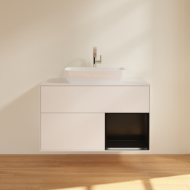 Тумба под раковину Villeroy & Boch Finion 100х50,1 см с подсветкой МДФ белый матовый лак/стекло белое матовое F781PDMT