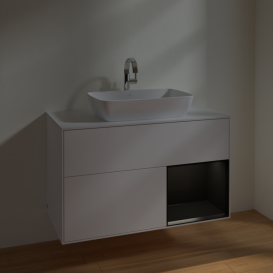 Тумба под раковину Villeroy & Boch Finion 100х50,1 см с подсветкой МДФ белый матовый лак/стекло белое матовое F781PDMT