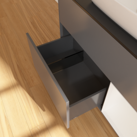 Тумба под раковину Villeroy & Boch Finion 100х50,1 см с подсветкой МДФ антрацит матовый лак/стекло черное матовое F782GFGK