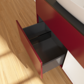 Тумба под раковину Villeroy & Boch Finion 100х50,1 см с подсветкой МДФ пион матовый лак/стекло черное матовое F782GFHB