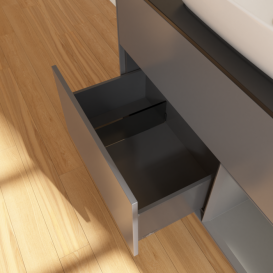 Тумба под раковину Villeroy & Boch Finion 100х50,1 см с подсветкой МДФ антрацит матовый лак/стекло черное матовое F782GKGK