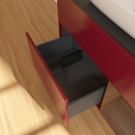 Тумба под раковину Villeroy & Boch Finion 100х50,1 см с подсветкой МДФ пион матовый лак/стекло черное матовое F782GNHB