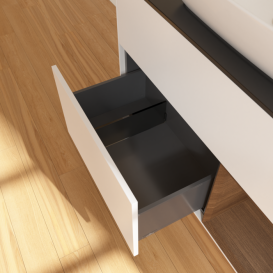 Тумба под раковину Villeroy & Boch Finion 100х50,1 см с подсветкой МДФ белый матовый лак/стекло черное матовое F782GNMT