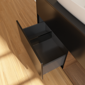 Тумба под раковину Villeroy & Boch Finion 100х50,1 см с подсветкой МДФ черный матовый лак/стекло черное матовое F782GNPD