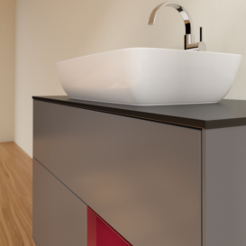 Тумба под раковину Villeroy & Boch Finion 100х50,1 см с подсветкой МДФ антрацит матовый лак/стекло черное матовое F782HBGK