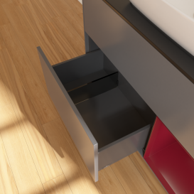 Тумба под раковину Villeroy & Boch Finion 100х50,1 см с подсветкой МДФ антрацит матовый лак/стекло черное матовое F782HBGK