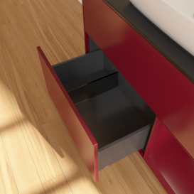 Тумба под раковину Villeroy & Boch Finion 100х50,1 см с подсветкой МДФ пион матовый лак/стекло черное матовое F782HBHB