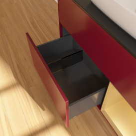 Тумба под раковину Villeroy & Boch Finion 100х50,1 см с подсветкой МДФ пион матовый лак/стекло черное матовое F782HFHB