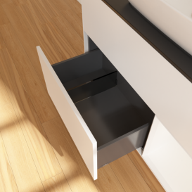 Тумба под раковину Villeroy & Boch Finion 100х50,1 см с подсветкой МДФ белый матовый лак/стекло черное матовое F782MTMT