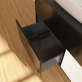 Тумба под раковину Villeroy & Boch Finion 100х50,1 см с подсветкой МДФ черный матовый лак/стекло черное матовое F782MTPD