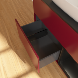 Тумба под раковину Villeroy & Boch Finion 100х50,1 см с подсветкой МДФ пион матовый лак/стекло черное матовое F782PDHB