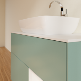 Тумба под раковину Villeroy & Boch Finion 100х50,1 см с подсветкой МДФ оливковый матовый лак/стекло белое матовое F781GFGM