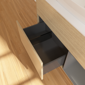 Тумба под раковину Villeroy & Boch Finion 100х50,1 см с подсветкой МДФ шпон дуба/стекло белое матовое F781GKPC