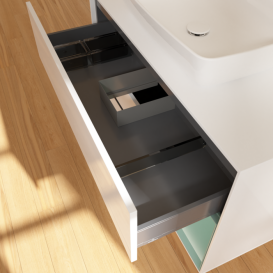 Тумба под раковину Villeroy & Boch Finion 100х50,1 см с подсветкой МДФ глянцевый белый лак/стекло белое матовое F781GMGF