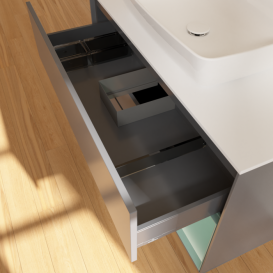 Тумба под раковину Villeroy & Boch Finion 100х50,1 см с подсветкой МДФ антрацит матовый лак/стекло белое матовое F781GMGK