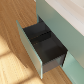 Тумба под раковину Villeroy & Boch Finion 100х50,1 см с подсветкой МДФ оливковый матовый лак/стекло белое матовое F781GMGM