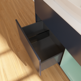 Тумба под раковину Villeroy & Boch Finion 100х50,1 см с подсветкой МДФ темно-синий матовый лак/стекло белое матовое F781GMHG