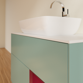 Тумба под раковину Villeroy & Boch Finion 100х50,1 см с подсветкой МДФ оливковый матовый лак/стекло белое матовое F781HBGM