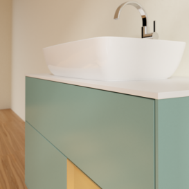 Тумба под раковину Villeroy & Boch Finion 100х50,1 см с подсветкой МДФ оливковый матовый лак/стекло белое матовое F781HFGM