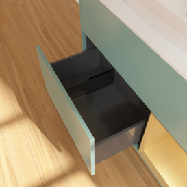 Тумба под раковину Villeroy & Boch Finion 100х50,1 см с подсветкой МДФ оливковый матовый лак/стекло белое матовое F781HFGM