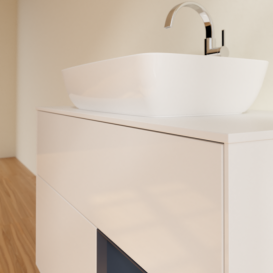 Тумба под раковину Villeroy & Boch Finion 100х50,1 см с подсветкой МДФ глянцевый белый лак/стекло белое матовое F781HGGF