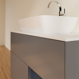 Тумба под раковину Villeroy & Boch Finion 100х50,1 см с подсветкой МДФ антрацит матовый лак/стекло белое матовое F781HGGK