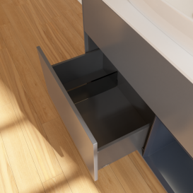 Тумба под раковину Villeroy & Boch Finion 100х50,1 см с подсветкой МДФ антрацит матовый лак/стекло белое матовое F781HGGK