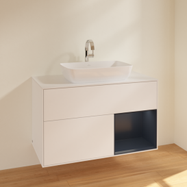 Тумба под раковину Villeroy & Boch Finion 100х50,1 см с подсветкой МДФ белый матовый лак/стекло белое матовое F781HGMT