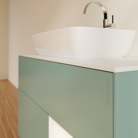 Тумба под раковину Villeroy & Boch Finion 100х50,1 см с подсветкой МДФ оливковый матовый лак/стекло белое матовое F781MTGM